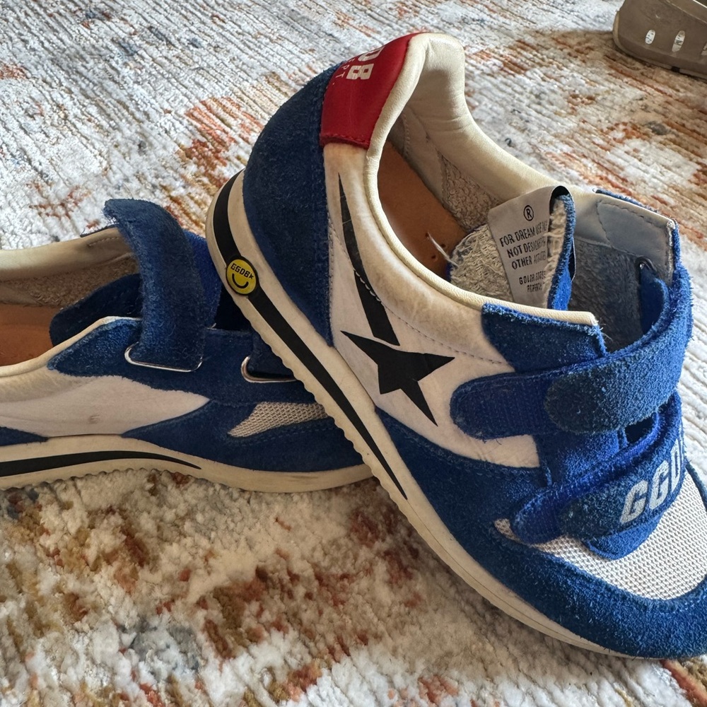 Golden Goose Kids Blue and Red Star Sneakers